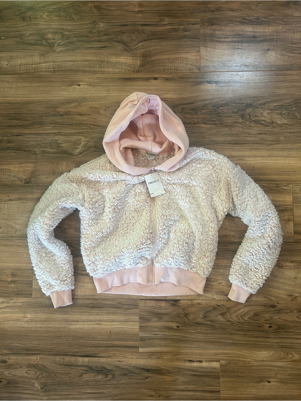 Forever 21 Cozy Pink Sherpa Zip Hoodie NWT